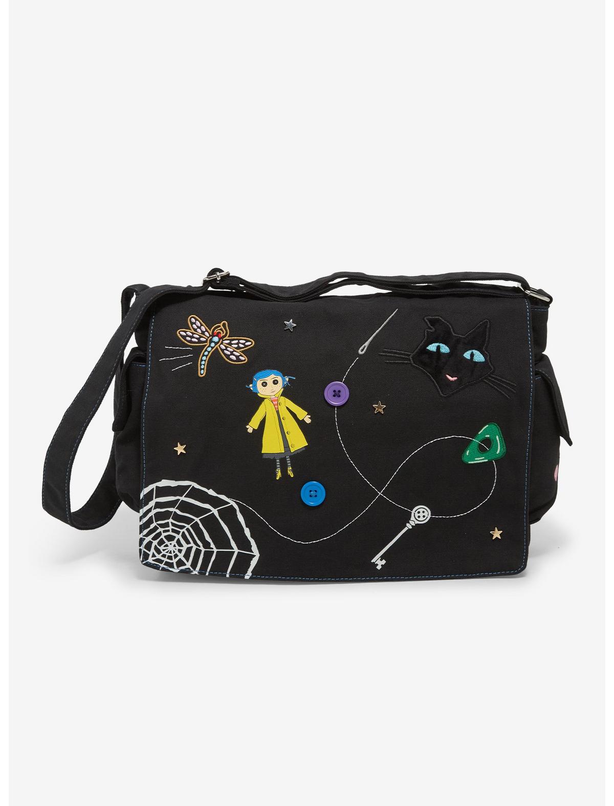 Coraline Icons Glow-In-The-Dark Messenger Bag - US 8771