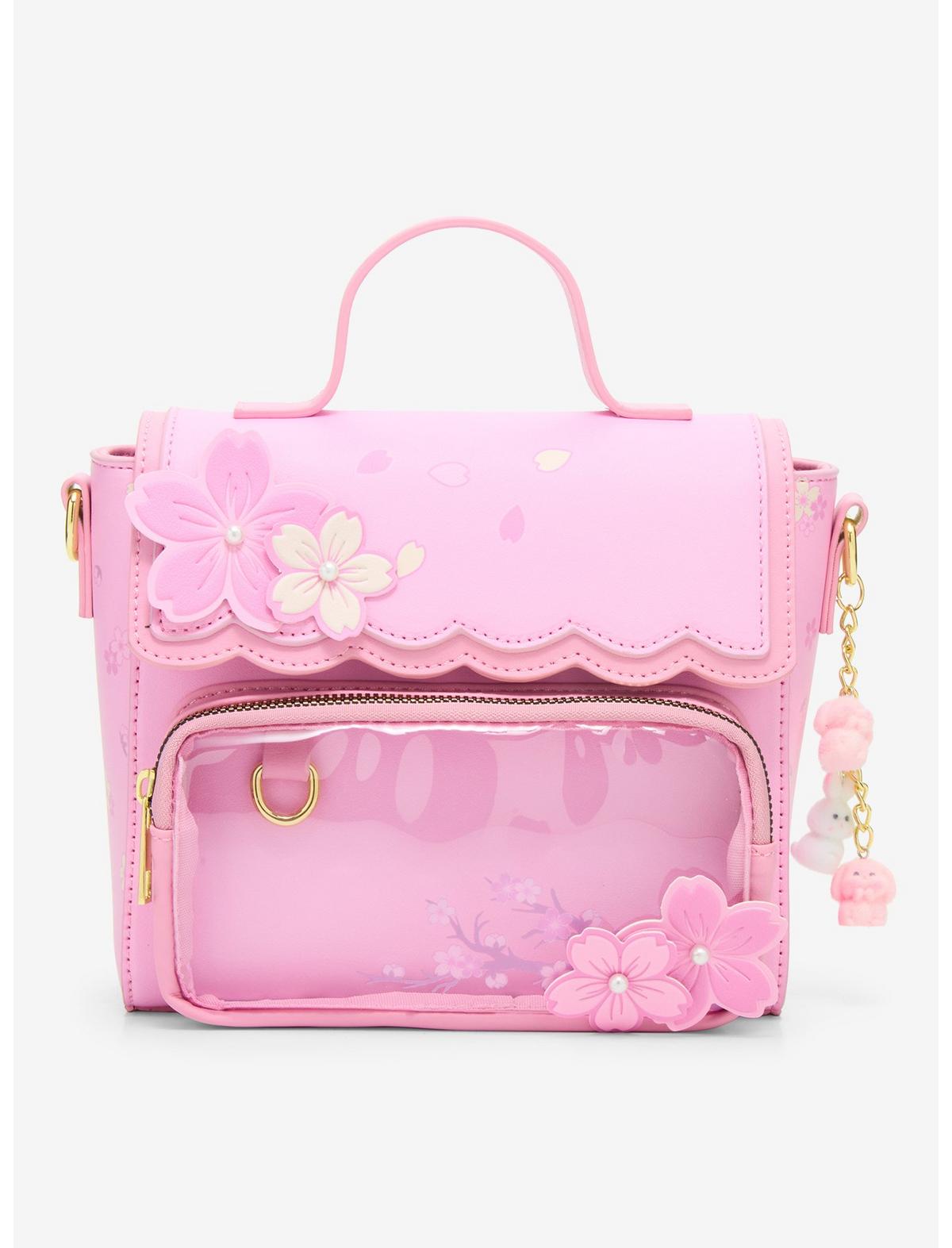 Cherry Blossom Pin Collector Charm Crossbody Bag - US 0030
