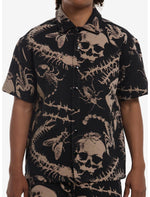 Insect & Skull Tapestry Woven Button-Up - US 1641
