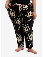 Ghost Face Mask Fuzzy Pajama Pants Plus Size - US 0497