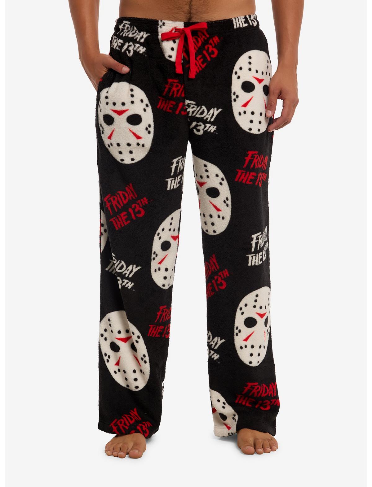 Friday The 13th Masks Fuzzy Pajama Pants - US 3294