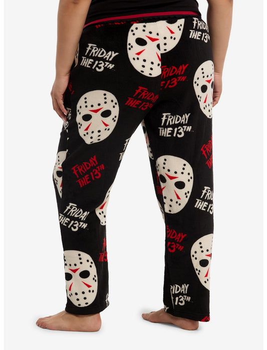 Friday The 13th Masks Fuzzy Pajama Pants Plus Size - US 8998