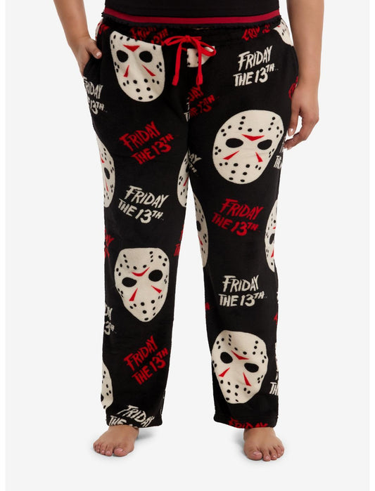 Friday The 13th Masks Fuzzy Pajama Pants Plus Size - US 8998