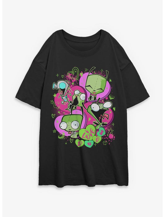 Invader ZIM I Love Doom Gir Girls Oversized T-Shirt - US 3852