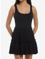 Black Tiered Mini Dress - US 2451