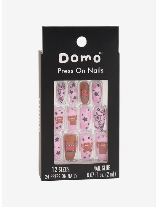 Domo Pink Star Press-On Nail Set - US 6293
