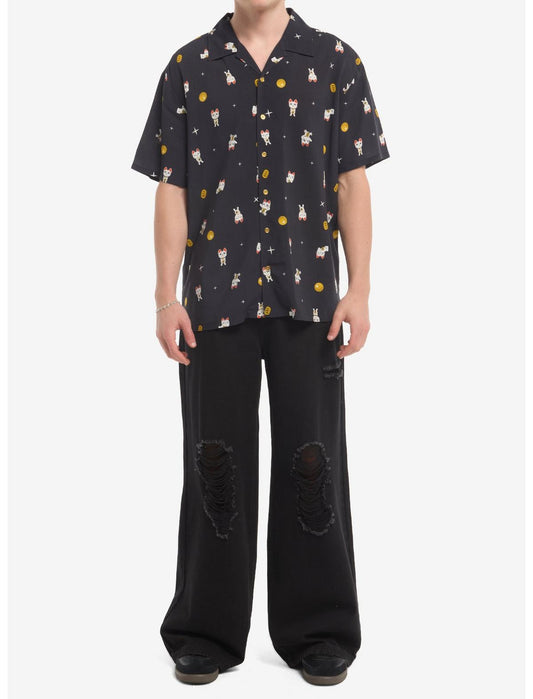 Dandadan Turbo Granny Woven Button-Up - US 0837