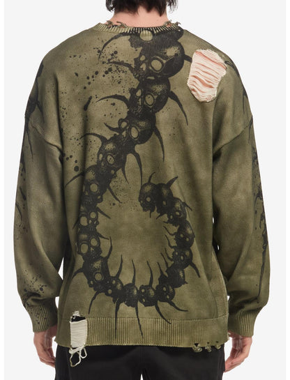 Centipede Skull Destructed Sweater - US 0910