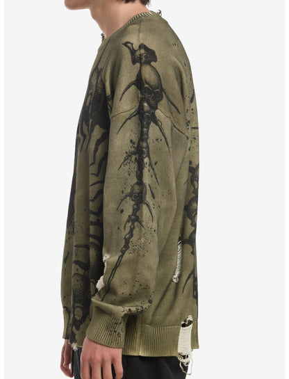 Centipede Skull Destructed Sweater - US 0910