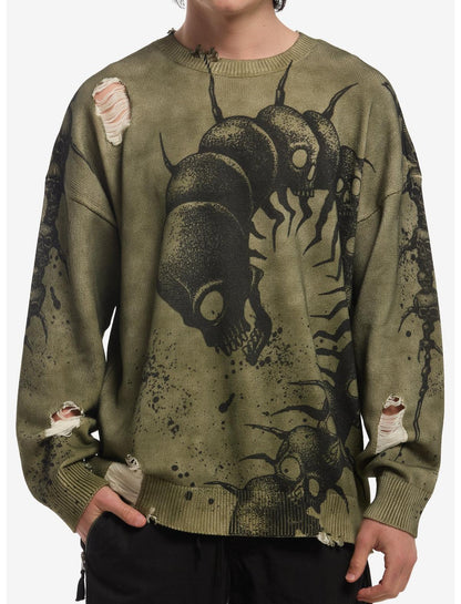 Centipede Skull Destructed Sweater - US 0910