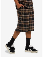 Brown & Black Plaid Shorts With Side Chain - US 0576