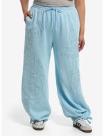 Light Blue Cross Wide Leg Lounge Pants Plus Size - US 4564