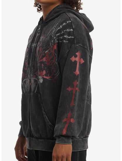 Cross Skeleton Filigree Hoodie - US 5583