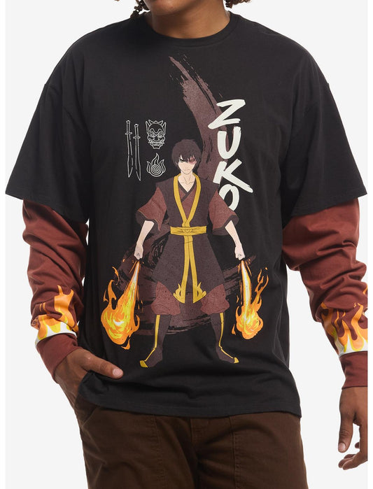 Avatar: The Last Airbender Zuko Fire Twofer Long-Sleeve T-Shirt - US 0431