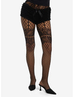 French Lace Garter Fishnet Tights - US 9627
