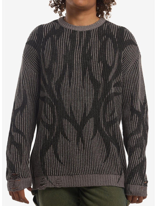 Grey & Black Cyber Sigil Sweater - US 9822
