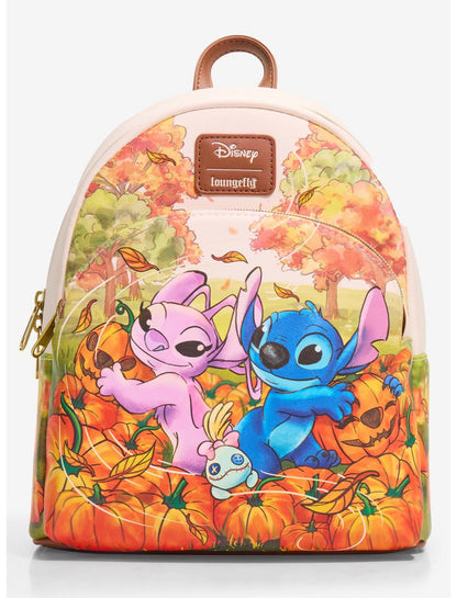 Loungefly Disney Stitch & Angel Pumpkin Patch Mini Backpack - US 2388