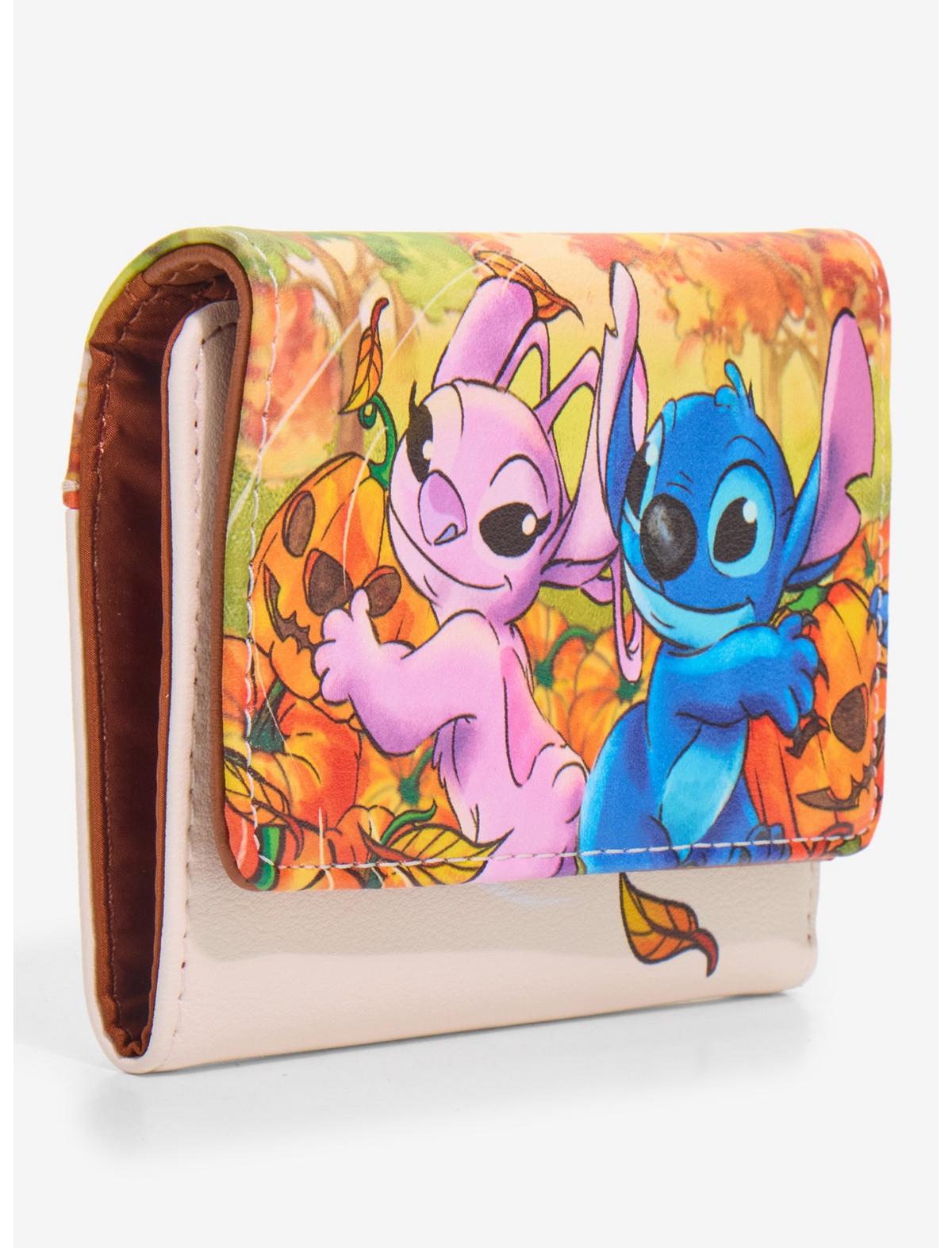 Loungefly Disney Stitch & Angel Pumpkin Patch Mini Wallet - US 3594