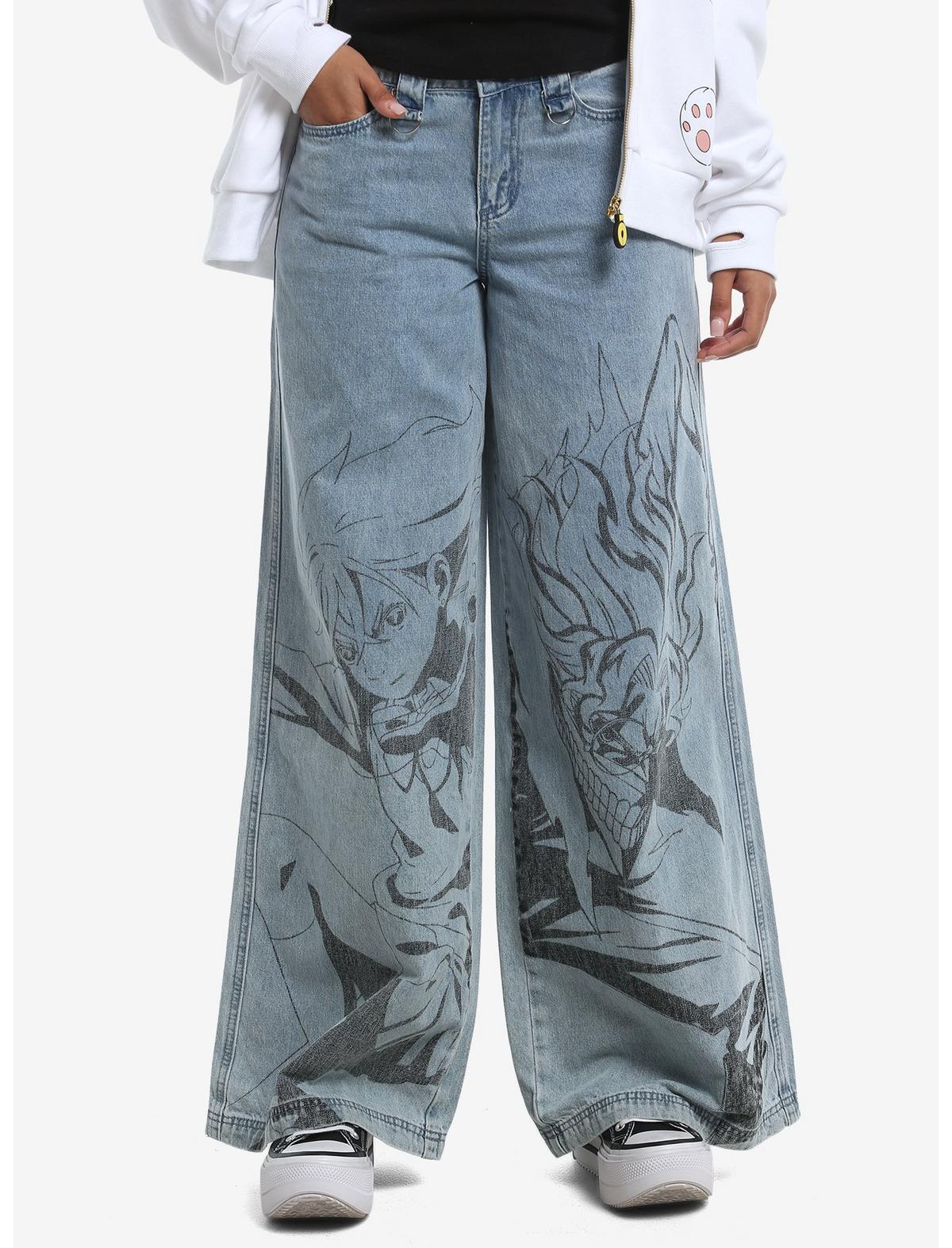 Dandadan Momo & Okarun Wide Leg Jeans - US 1296