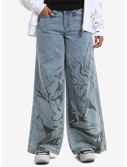 Dandadan Momo & Okarun Wide Leg Jeans - US 1296