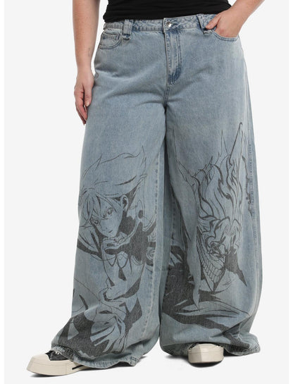 Dandadan Momo & Okarun Wide Leg Jeans Plus Size - US 7133