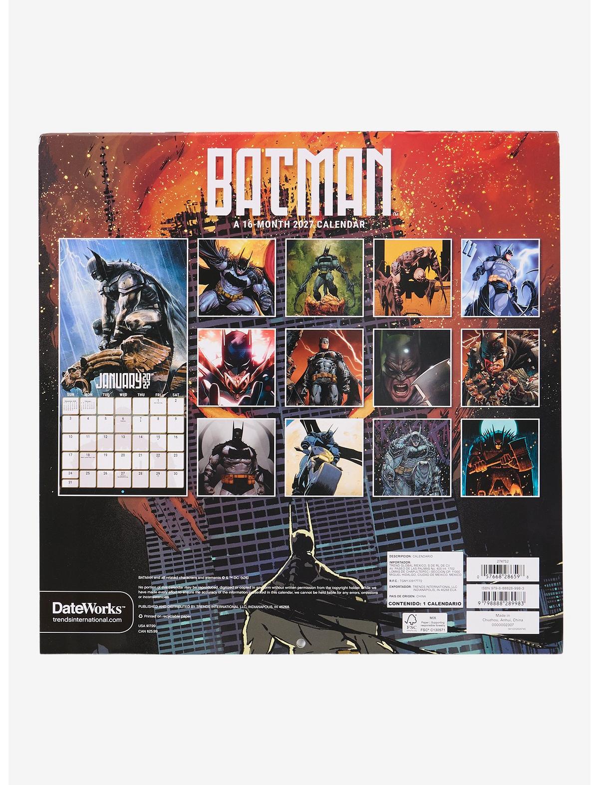 DC Comics Batman 2027 Wall Calendar - US 3091