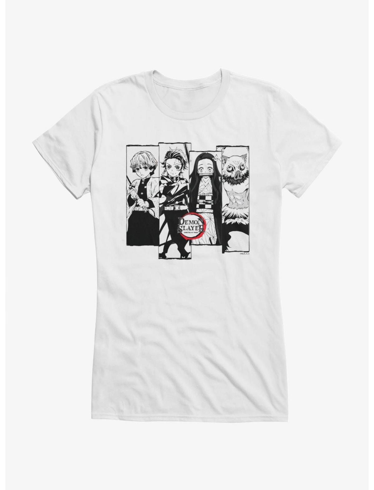 Demon Slayer Black And White Panels Girls T-Shirt - US 2227