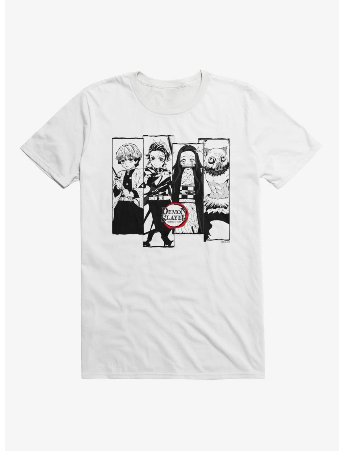 Demon Slayer Black And White Panels T-Shirt - US 6252