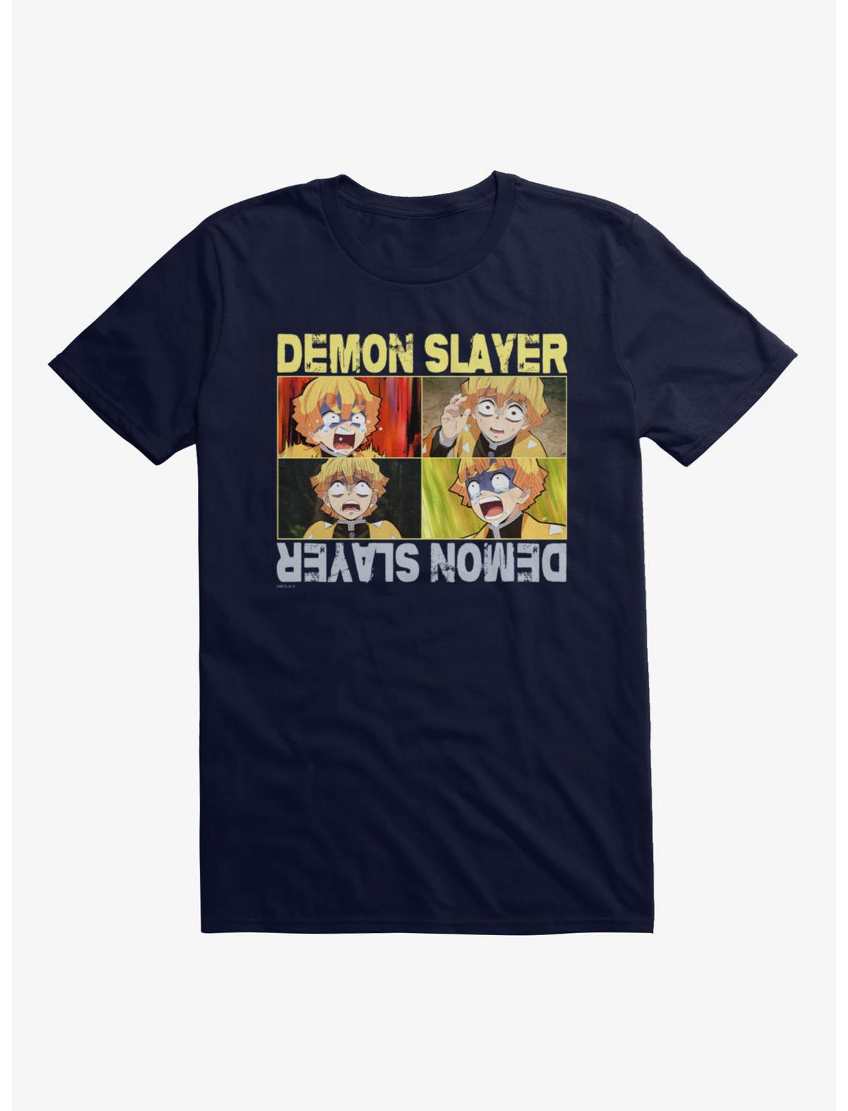 Demon Slayer Zenitsu Scared Panels T-Shirt - US 9839