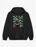 Demon Slayer Checkered Tanjiro Portrait Hoodie - US 9208