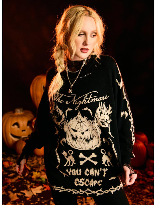 Her Universe The Nightmare Before Christmas Pumpkin King Girls Oversized Sweater - US 8195