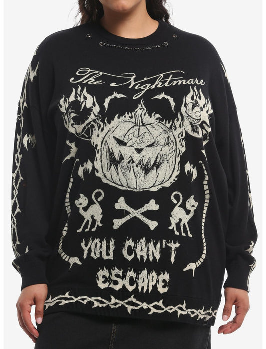 Her Universe The Nightmare Before Christmas Pumpkin King Girls Oversized Sweater Plus Size - US 8229