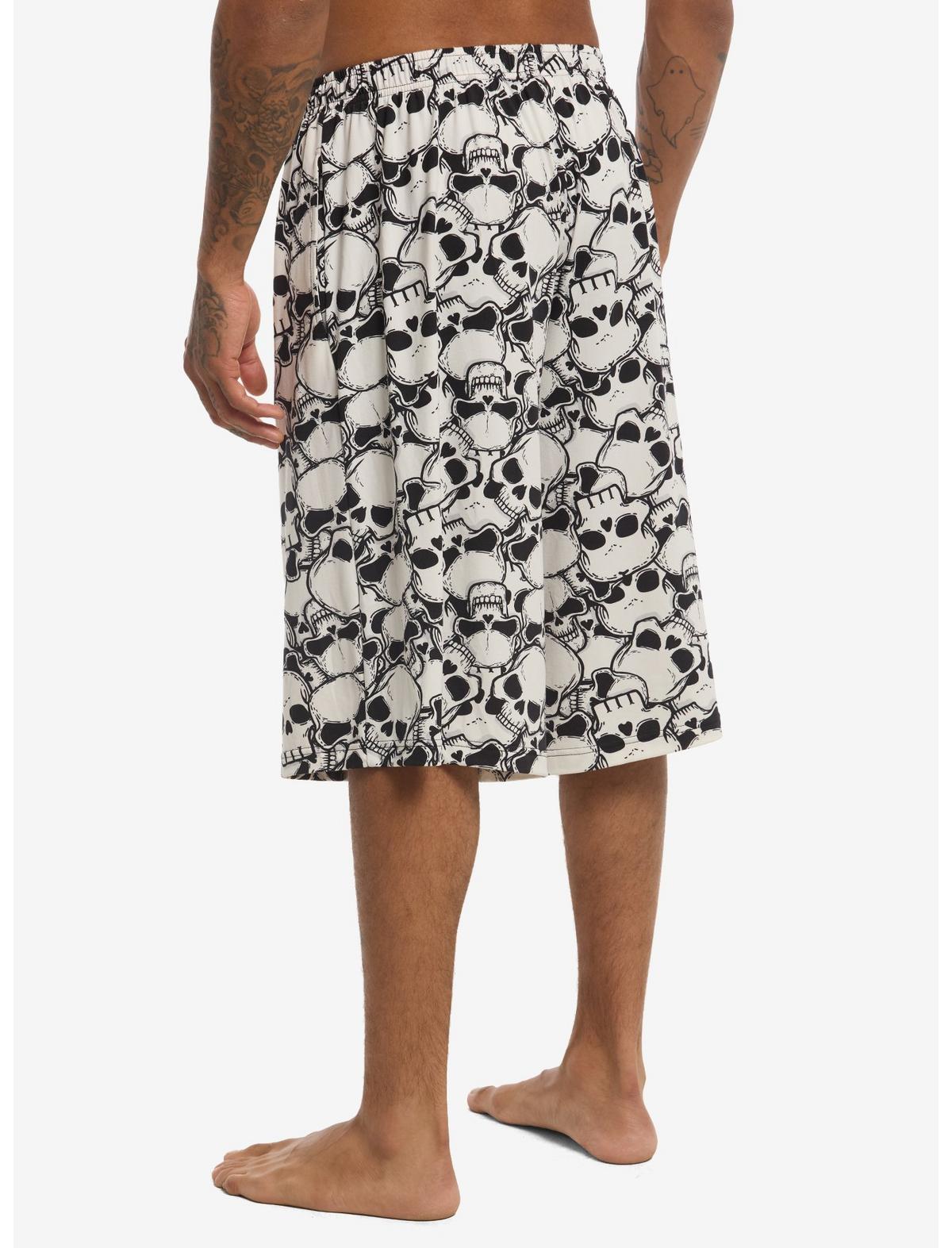 Black & White Skull Lounge Jorts - US 5421