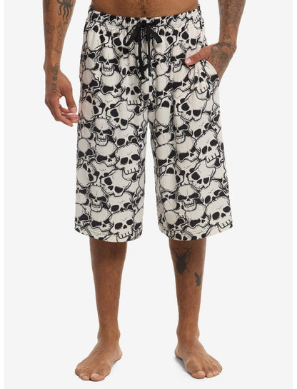 Black & White Skull Lounge Jorts - US 5421