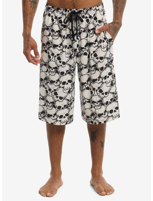 Black & White Skull Lounge Jorts - US 5421