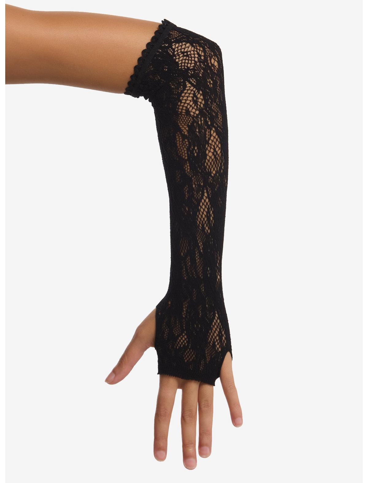 Black Floral Lace Arm Warmers - US 3400