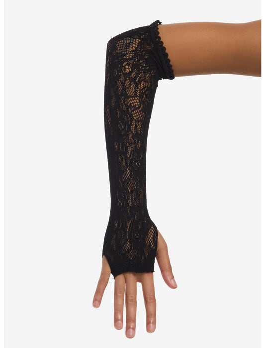 Black Floral Lace Arm Warmers - US 3400