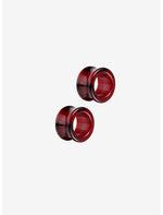 Acrylic Black & Red Marble Eyelet Plug 2 Pack - US 8605