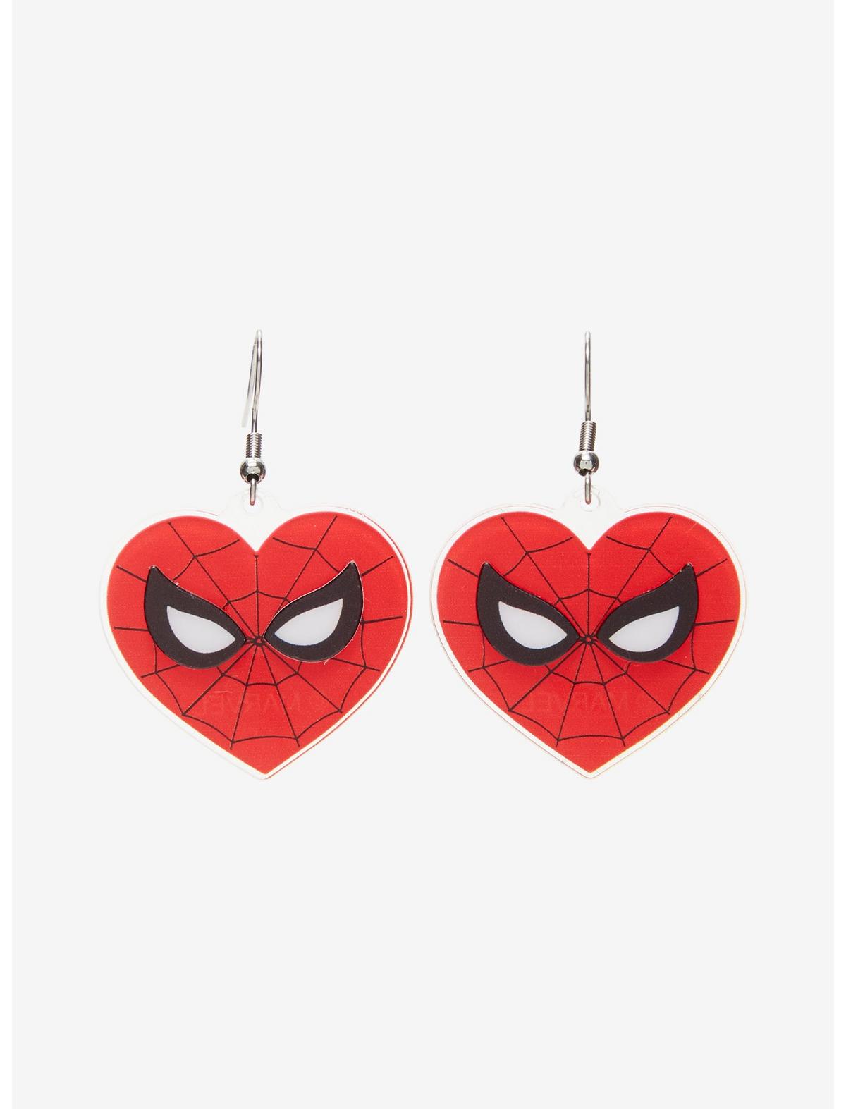 Marvel Spider-Man Heart Drop Earrings - US 2763