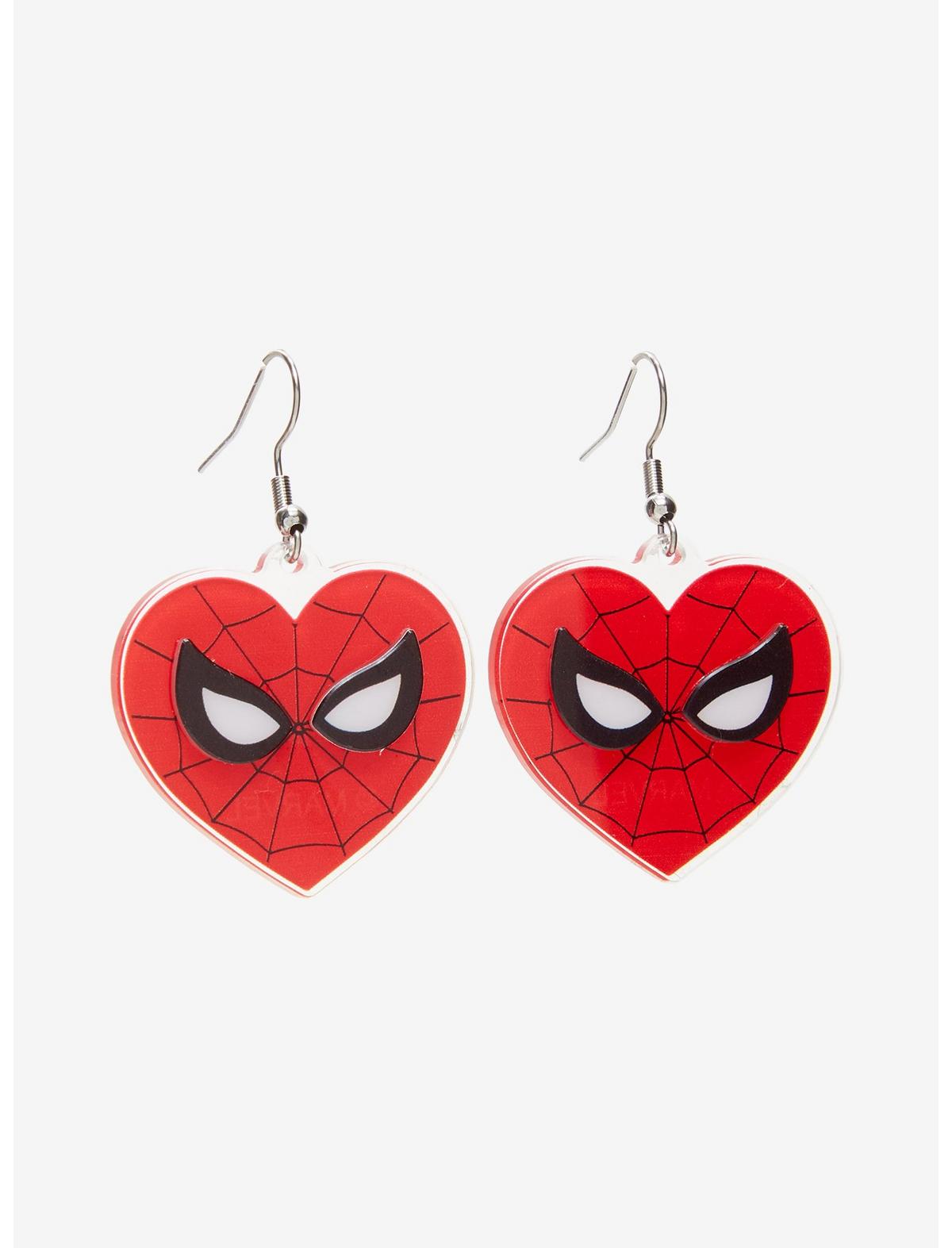 Marvel Spider-Man Heart Drop Earrings - US 2763