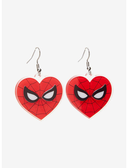 Marvel Spider-Man Heart Drop Earrings - US 2763
