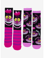 Disney Alice In Wonderland Chesire Cat Fuzzy Ear Crew Socks 2 Pair - US 3430