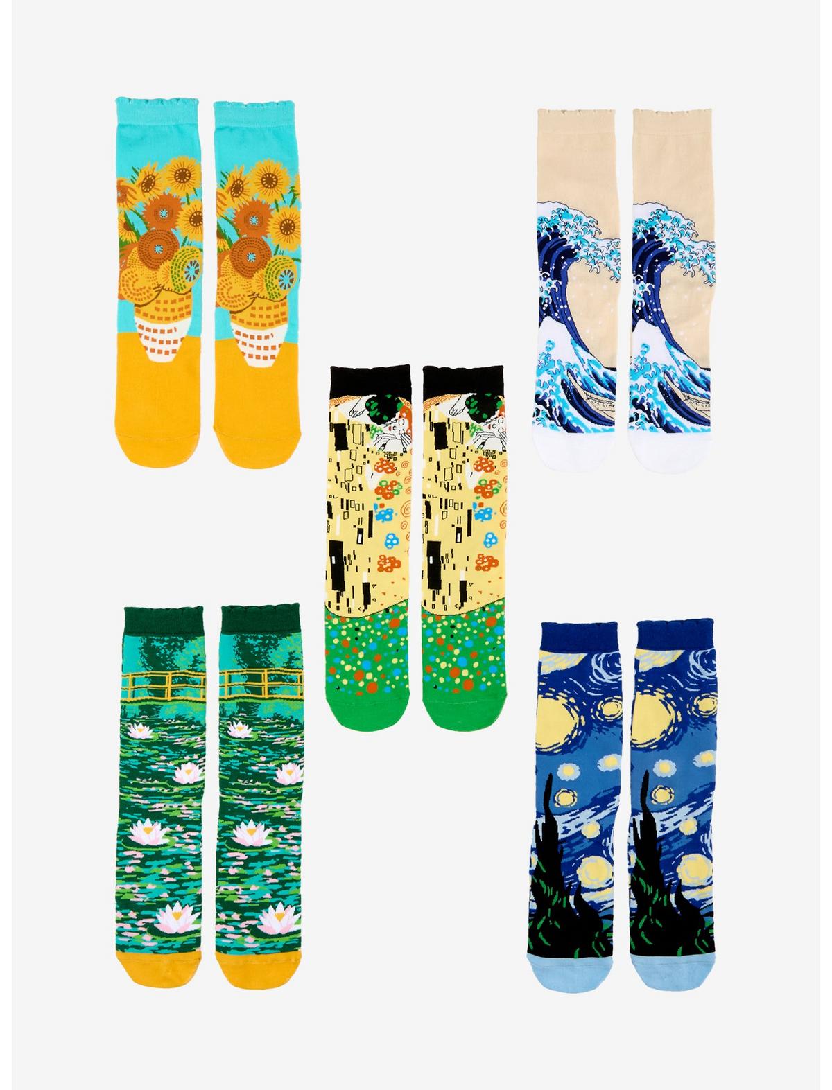 Famous Artwork Crew Socks 5 Pair - US 4054