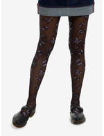 Black & Lavender Butterfly Tights - US 1890
