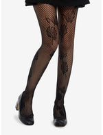 Black Rose Fishnet Tights - US 0629