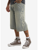 Cyber Sigil Light Wash Denim Jorts - US 3974