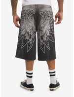 Angel Wings Black Wash Jorts - US 5086
