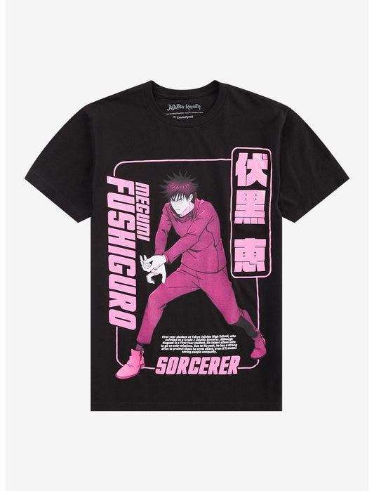 Jujutsu Kaisen Megumi Pink Glitter T-Shirt - US 6060