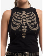 Bleached Rib Cage Girls Muscle Tank Top - US 4954