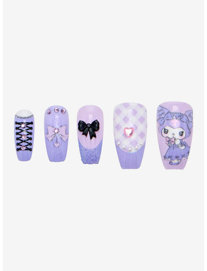 Kuromi Heart Lolita Press-On Nail Set - US 6983